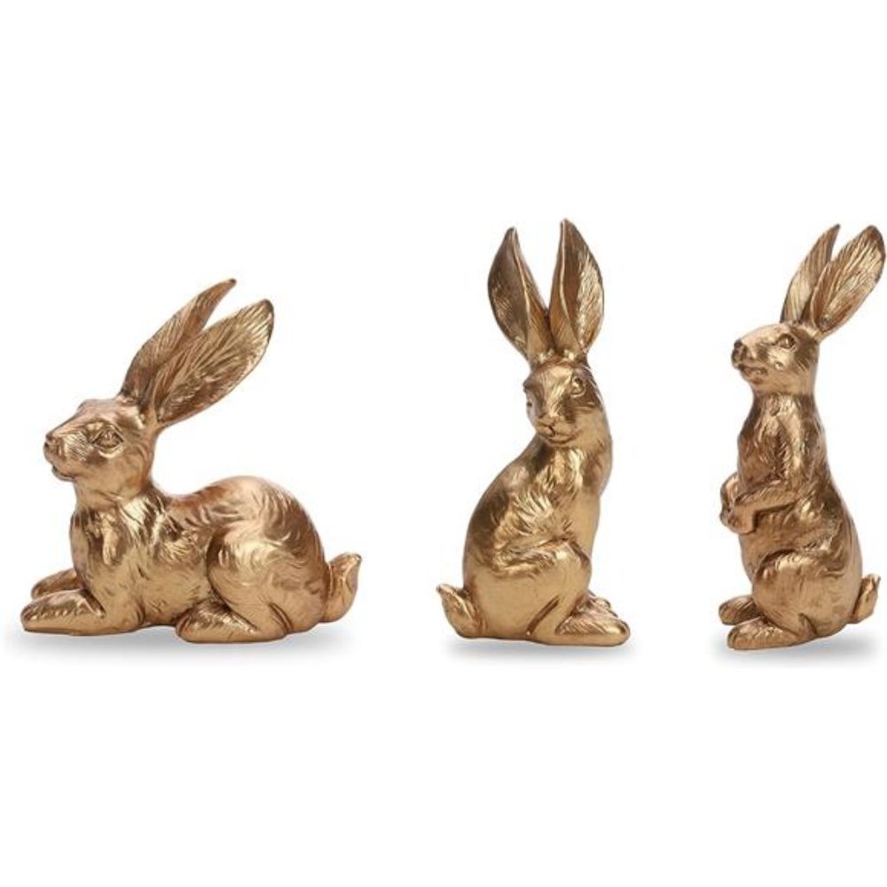 Resin Gold Bunny Decor Rabbit Figurines, Small Easter Bunny